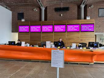 A photograph of the box office at Tate Liverpool