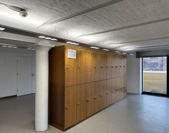 A photograph of the lockers at Tate Liverpool