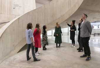 A tour group at the Tanks Staircase ofTate Modern
